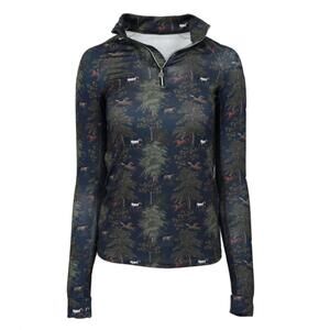 NEW DAPPLEBAY women's autumn toile quarter zip shirt in green